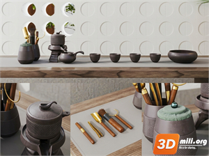 Tea Set 3D Model